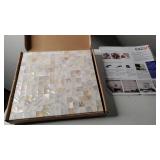 KASARO Wall Decor Peel and Stick Mosaic Shell Backsplash Tile for Bedroom and Bathroom Mother of Pearl (10, Natural)