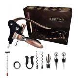 Urban Sierra Rabbit Wine Bottle Opener Kit - 9 pc Gift Set with Corkscrew and Accessories - Easily Open Bottles and Enjoy Glasses of Your Favorite Red and White Wines - Gift Sets for Men and Women