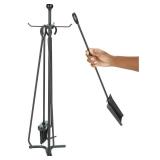 Mind Reader 4 Piece Stand Alone Steel Fireplace Tools