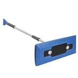 Snow Joe SJBLZD-LED 4-In-1 Telescoping Snow Broom + Ice Scraper | 18-Inch Foam Head | Headlights (Blue)
