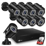 XVIM 8CH 1080P Wired Security Camera System Outdoor with 1TB Hard Drive Pre-Install CCTV Recorder 8pcs HD 1920TVL Outdoor Home Surveillance Cameras Night Vision Easy Remote Access Motion Alert