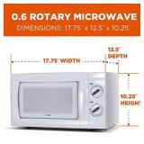 Commercial Chef Countertop Small Microwave Oven, 9.5 Inch, White