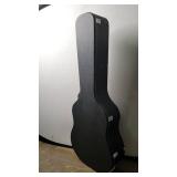 Gearlux Dreadnought Acoustic Guitar Hardshell Case with Accessory Compartment - Black, No Key