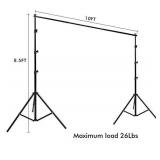 HYJ-INC 10ft x 8.5ft Adjustable Photography Backdrop Support System Photo Video Studio Muslin Background Stand Kit with Carry Bag