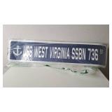 USS WEST Virginia SSBN 736 Street Sign us Navy Ship Veteran Sailor Gift