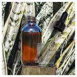 Sealed - (Pack of 12) 4 oz. Amber Boston Round with Black Glass Dropper