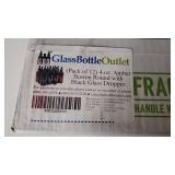 Sealed - (Pack of 12) 4 oz. Amber Boston Round with Black Glass Dropper