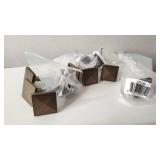 Cabinet Accents Lot! GlideRite 1.125-inch Antique Brass Classic Square Pyramid Cabinet Knobs (Pack of 10)- Antique Brass AND GlideRite 15-Pack 3 in. Rubbed Bronze Thin Oblong Cabinet Backplates