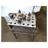 CNC Cat 40 Tool Holders Lot of 9 and Large Milling Tool w/ Holder and Desk