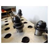 CNC Cat 40 Tool Holders Lot of 9 and Large Milling Tool w/ Holder and Desk