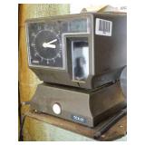 Amano TCX-21 Electronic Time Clock and 2 Metal Card Holders