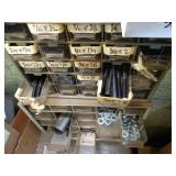 2 Plastic Small Parts Bins w/ Contents - Screws - Washers - Nuts - Etc.