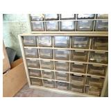 2 Plastic Small Parts Bins w/ Contents - Screws - Washers - Nuts - Etc.