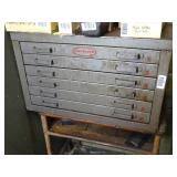 24"w x 16"t  Vintage Cleveland Small Bit Organizer // w/ 2 student Desks