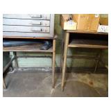 24"w x 16"t  Vintage Cleveland Small Bit Organizer // w/ 2 student Desks