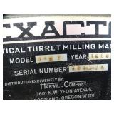 1980 Exacto Vertical Turret Milling Machine 942 E