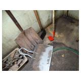 Long Handled Tools and 2 Desks