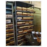 One - 7Ft tall x 34" Wide Metal Shelves with wood Drawers