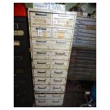 Off-White Multi-Drawer Metal File Cabinet / Great f/ Parts or Tools