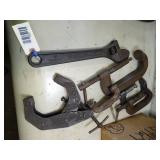 Lot of Clamps and Wrench