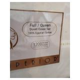 1200 Thread Count 100% Egyptian Cotton, Single Ply, Full/Queen Duvet Cover Set, Solid, White