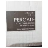 Melange Home White Duvet Set Cover Full/queen 90 X 90 100% Cotton Percale $155
