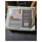 100% Egyptian Cotton 800 Thread-Count Baratta Hem Sheet Set Queen Mineral