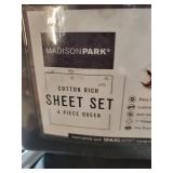 Madison Park 525 Thread Count 4 Piece Queen Cotton Rich Sheet Set Bedding