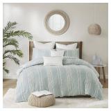 Ink+Ivy Kara 3 Piece Jacquard Duvet Cover Mini Set, Full/Queen Bedding