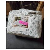 Ink+Ivy Kara 3 Piece Jacquard Duvet Cover Mini Set, Full/Queen Bedding