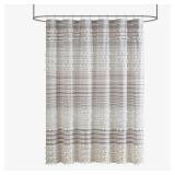 Corey Cotton Yarn Dye Shower Curtain with Pom-Poms Blush