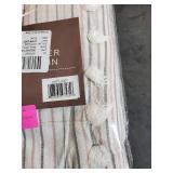 Corey Cotton Yarn Dye Shower Curtain with Pom-Poms Blush