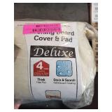 Household Essentials Deluxe Ironing Durable Polyester Board Cover and Pad with Convenient Accessory Pocket, Natural