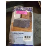 Subrtex Stretch Ottoman Slipcover Jacquard Rectangular Footstool Cover