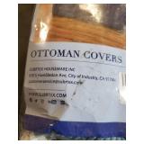 Subrtex Stretch Ottoman Slipcover Jacquard Rectangular Footstool Cover