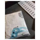 Sweet Jojo Designs Turquiose and Navy Blue Safari Animal Mod Jungle Collection Fitted Mini Portable Crib Sheet