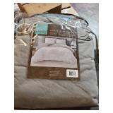 Urban Habitat Space Dyed King/Cal King 3 Piece Melange Cotton Jersey Knit Duvet Cover Set Bedding
