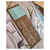 Urban Habitat Space Dyed King/Cal King 3 Piece Melange Cotton Jersey Knit Duvet Cover Set Bedding