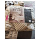 Twin Braydon reversible Yarn Dyed Striped Down Alternative Comforter Set - Tan