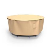 Budge Round Waterproof Outdoor Patio Table and Chairs Combo Cover, NeverWet Savanna, Tan, Multiple Sizes- Retail:$76.98