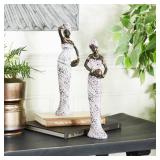 Litton Lane Multi Polystone Eclectic Sculptures (Set of 2)