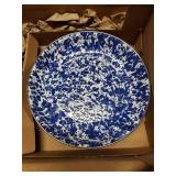 Golden Rabbit Cobalt Swirl Enamelware Pasta Plates (Pack of 4)- Retail:$83.49