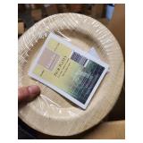 CaterEco Deluxe Round Pure Palm Leaf Plates Set (Pack of 25) 7" Salad Plates Ecofriendly Disposable Dinnerware Heavy Duty Biodegradable Party Utensils for Wedding, Camping & More