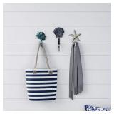 Lavish Home Decorative Nautical Cast Iron Coastal Rustic Wall Mount Hooks for Coats, Towels, Hats, Scarves, Jewelry and More 3pc