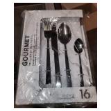 Safdie & Co. Flatware Stainless Steel Onyx 16Pc Set 16