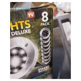 Bell + Howell Disk Lights, Heavy Duty Outdoor Solar Pathway Lights, 8 LED with Included Stakes, Steel, 8 Pack