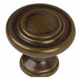 GlideRite 1.25-inch Antique Brass Classic 3-ring Round Cabinet Knobs (Pack of 25)