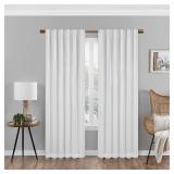95"x50" Nora Solid Absolute Zero Blackout Curtain Panel White - Eclipse