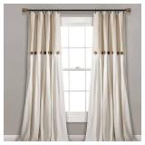 Lush Decor Linen Button Single Panel Window Curtain- Retail:$76.98