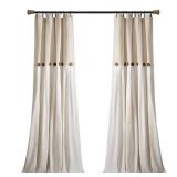 Lush Decor Linen Button Single Panel Window Curtain- Retail:$76.98